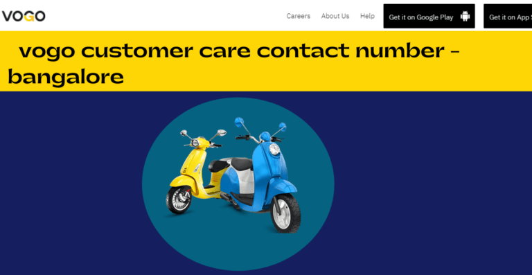 vogo customer care contact number - bangalore