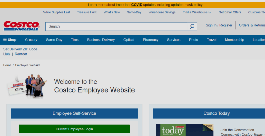 costco employee login and Customer Service